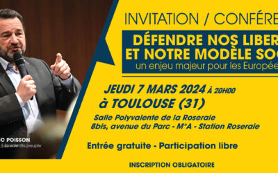 [CONFERENCE] Jean-Frédéric Poisson à Toulouse le jeudi 7 mars à 20h00