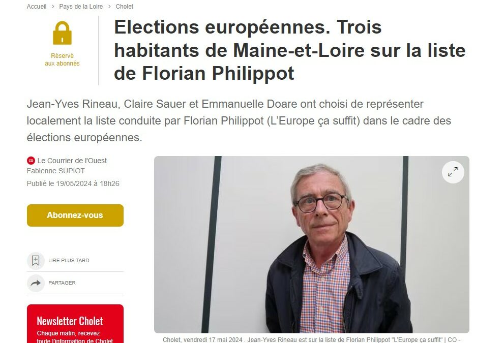 [Médias] Ouest France  / 19 mai 2024