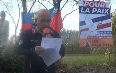 [Délégations] Intervention de Pierre Tixier, DD VIA du Rhône à la manifestation pour la Paix du 1er décembre